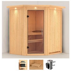 Bild von Sauna »Tomke«, (Set), 3,6-kW-Plug & Play Ofen mit integrierter Steuerung beige