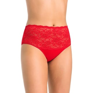 Teyli Unterwäsche Frauen Pantys Damen - Slips Damen-Unterhosen Damen Unterwäsche - Frauen Unterwäsche Baumwolle mit Spitze Blumenmotiv Rot XL