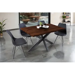 Sam Esstisch Baumkante Holz-Optik Nussbaum 120 x 80 Spider-Gestell schwarz JOSY