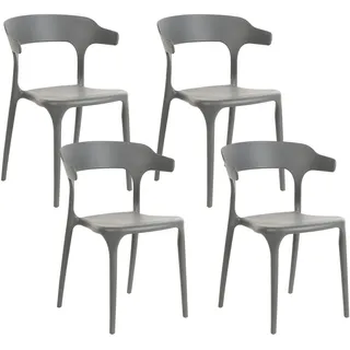 Beliani Esszimmerstuhl Kunststoff grau 4er Set