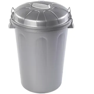 DRW Mülleimer für die Gemeinschaft, grau, Griffe mit Deckel, 100 Liter, 54 x 50 x 76 cm