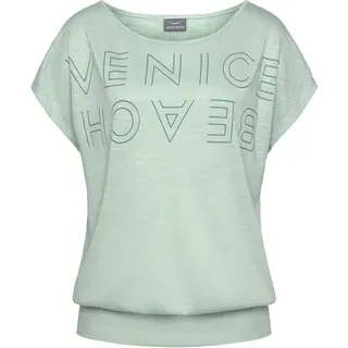VENICE BEACH Rundhalsshirt mit Logoprint, T-Shirt, sommerlich-sportlicher Look, grün