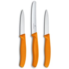 Victorinox 3-tlg Gemüsemesser-Set Swiss Classic - Küchenmesser, Obstmesser - Swiss Made - Orange