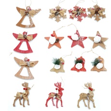 SHATCHI SHATCHI-1177 15-teiliges handgefertigtes Weihnachtsbaumschmuck-Set, Mehrfarbig, 15 x 12cm