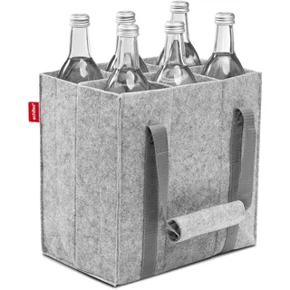 achilles Flaschentasche 6 Fächer je 1,5 Liter – 100% recycelter Filz – Reißfester Flaschenkorb – Faltbarer Flaschenträger mit Trennwänden – Flaschen Einkaufstasche für Wasserflaschen, Wein und Bier