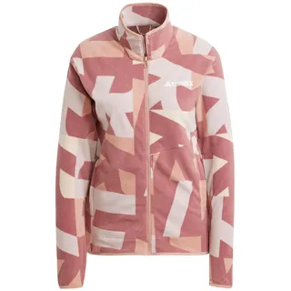 adidas Damen Terrex Multi Printed Full Zip Fleece Jacket, Wonder Beige/Burgundy, XS