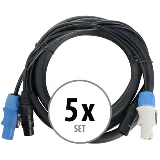Pronomic Stage PPD-2.5 Hybridkabel Powerplug/DMX 5x Set