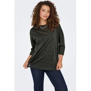 3/4-Arm-Shirt ONLY "ONLSILVERY GLAMOUR LUREX 3/4 TOP JRS", Damen, Gr. L, rosin detail:tone in tone lurex, Jersey, Obermaterial: 60% Polyester, 24% Viskose, 16% metallisierte Fasern, Glitzermuster, regular fit, Rundhals, Shirts 3/4-Arm-Shirt, mit Glitzer-Effekt