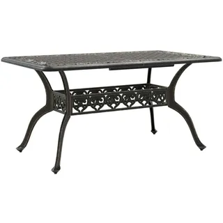 vidaXL Gartentisch Bronzen 150x90x72 cm Aluminiumguss - Bronze
