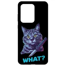 Hülle für Galaxy S20 Ultra Katze Messer Design Witzige Tier Katzen