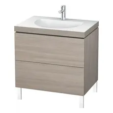 Duravit L-Cube Möbelwaschtisch c-bonded mit Unterbau wandhängend, 100x48 cm, 1 Auszug, ohne Überlauf, 3 Hahnlöcher, Farbe: Pine Silver Dekor