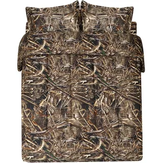 VISI-ONE Realtree Max-5 Camo Tröster-Set, Premium-Polyester-Baumwollgewebe, Camouflage-Bettwäsche-Set, Doppelbett, superweich, 2-teilig, Wald-Bettwäsche-Set, Jagd und Outdoor, maschinenwaschbar