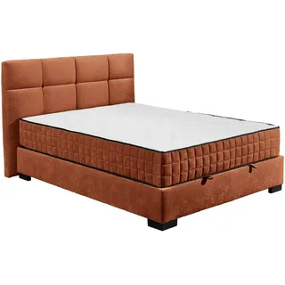 ed exciting design Boxbett ED EXCITING DESIGN "Nagol", braun Cognac, B:145cm L:214cm, 100% Polyester, Komplettbetten, mit Bettkasten, mit Wendematratze, erhältlich in verschiedenen Breiten