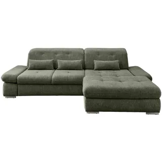 Livetastic Ecksofa , Dunkelgrün , Metall , Uni , Füllung: Schaumstoff , Ottomane rechts, L-Form , 300x196 cm , Made in Eu , Liegefunktion, seitenverkehrt erhältlich, Schlafen auf Sitzhöhe, Rücken echt, Armteil links, Armteil rechts , Wohnzimmer, Sofas & Couches, Wohnlandschaften, Ecksofas mit Schlaffunktion