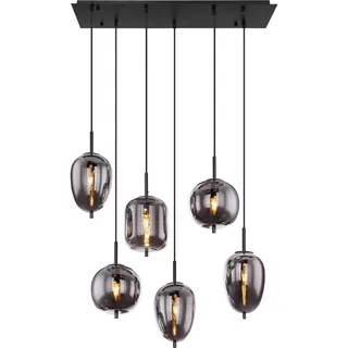 GLOBO Pendelleuchte Blacky 6-flammig Metall Schwarz