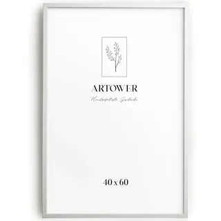 Artower® Bilderrahmen für 40 x 60 cm Weiß Holz Dünner Rahmen | Posterrahmen Groß Vintage Collage | Picture Frame White Wood 40x60cm | Holzbilderrahmen Poster Rahmen Echtholz
