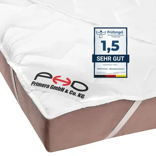 PHD Primera Matratzenschoner 200x200 cm - 60°C waschbar u. Allergiker-empfohlen für mehr Hygiene im Bett. Matratzenauflage und Matratzenschutz für Matratze, Boxspringbett u. Topper für 200 x 200 Weiß