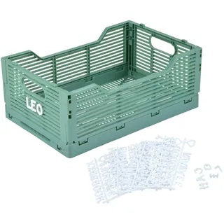 homéa Faltbare Kiste Größe L 40 x 30 x 17 cm 2-tlg. Salbei