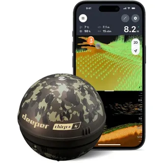 Deeper CHIRP+ 4 KI-Fischfinder mit GPS – Sonar für Boot, Eis & Ufer