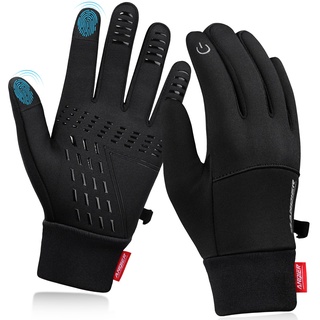 anqier Fahrrad Handschuh Herren Winterhandschuhe Wärme Radsport Handschuhe Winddichte Touchscreenhandschuhe Damen Sport Handschuhe rutschfeste Running-Handschuhe Thermohandschuhe Wasserdicht