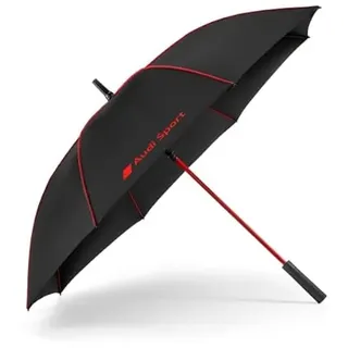 Audi 3122300100 Regenschirm Stockschirm Automatik Schirm, mit Audi Sport Logo, schwarz/rot