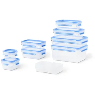 Emsa Frischhaltedose rechteckig blau 0,15 l, 0,2 l, 2 x 0,55 l, 0,8 l, 1,2 l, 2,2 l, 9-teiliges Set