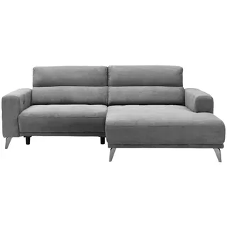 Livetastic Ecksofa , Hellgrau , Metall , Ottomane rechts, L-Form , 258x170 cm , motorische Relaxfunktion, USB-Anschluss , Wohnzimmer, Sofas & Couches, Wohnlandschaften, Ecksofas