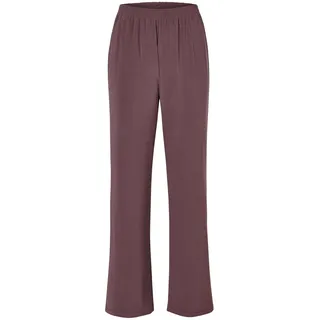 Schlupfhose GOLDNER "Slinky-Hose mit weitem Bein", Damen, Gr. 46, N-Gr, lila (pflaumenviolett), Obermaterial: 95% Polyester PES. 5% Elasthan EL., festlich, Hosen Schlupfhose, Kein Bügeln nötig