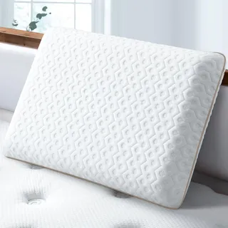 BedStory Gel Memory Foam Kissen 60x40, 13cm Höhe Mittelfest Kopfkissen für Seitenschläfer, Ergonomisches Kopfkissen mit abnehmbarem und waschbarem Bezug,Visco Kissen Öko-Tex Zertifiziert