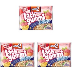 Storck nimm2 Lachgummi Joghurt – 1 x 376g Maxi Pack – Fruchtgummi mit Fruchtsaft, Vitaminen und Joghurt (Packung mit 3)