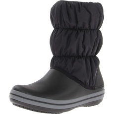 Crocs Damen Winter Puff Boots Schneestiefel, schwarz Charcoal, 37/38 EU