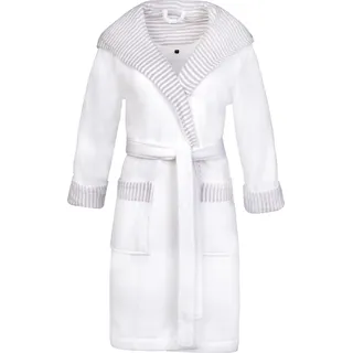 Esprit Damenbademantel »Day, ideal für Sauna & Spa, Hotelbademantel, Morgenmantel« mit Gürtel, 1 Stk. mit Kapuze, gestreiften Akzenten & Logostickerei, kurz, weiß