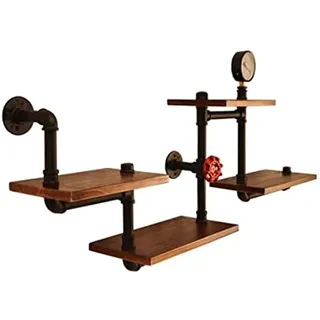 YFINE Regale Für Die Wand American Country Style Schweberegale Vintage Industrielle Wandregal Industrial Regal Pipe Display Rack Retro Iron Wandmontage Bücherregal Rohr Regale
