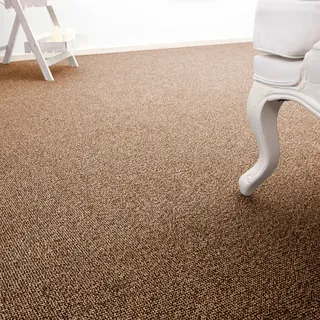 Andiamo Teppichboden »Carlos, Feinschlinge, Made in Netherlands« rechteckig 6,5 mm Höhe melierte Optik, Breite 400 cm oder 500 cm, strapazierfähig, braun