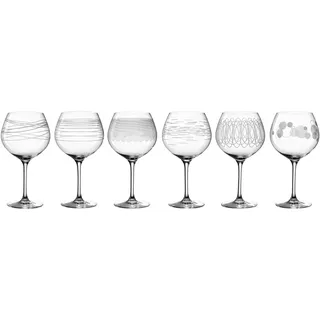 Leonardo Casella Rotwein-Gläser 6er Set, Wein-Gläser mit Mustern, spülmaschinengeeignete Rotwein-Kelche, stoßfestes Burgunder-Glas, Höhe 21 cm, 630 ml, 061800
