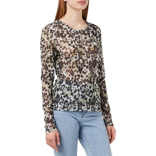 Noisy may Damen Nmjudith L/S Mesh Top Bg Noos Langarmshirt, Kalamata Aop:leo, M EU