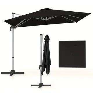 Sonnenschirm - Schirm mit Schwenkmechanismus - Garten-Sonnenschirm - Balkon-Sonnenschirm - Teleskop-Sonnenschirm - 300 cm - 360° schwenkbar - Aluminiumrahmen