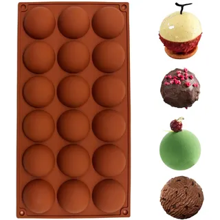 duoyif Schokoladenform Halbkugel Ø 4.8 cm 18 Löcher Silikonform kugel | Halbkugel Kuchenform BPA-frei, Muffinform Kugelform, Kugeln Silikon Backform Für Schokolade Mousse Pralinen Kuchen Dekor