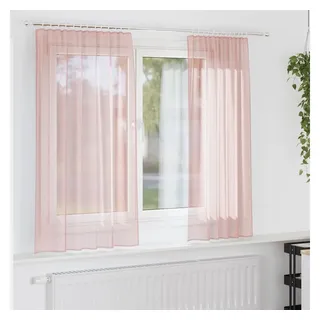 vidaXL Voile Vorhänge mit Schlaufen 2 Stk. Rosa 140x140 cm