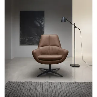BeType Drehsessel Be Organic Standard Back Leder 81 x 92 x 83 cm Braun drehbar