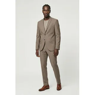 Anzug JACK & JONES "JPRFRANCO Extra schmal, pflegeleicht, stilvoll mit fallendem Revers", Herren, Gr. 48, N-Gr, beige (morel), Web, Obermaterial: 78% Polyester, 17% Viskose, 5% Elasthan, unifarben, slim fit, Anzüge Anzug, Materialmix aus Polyester, Viskose und Elasthan