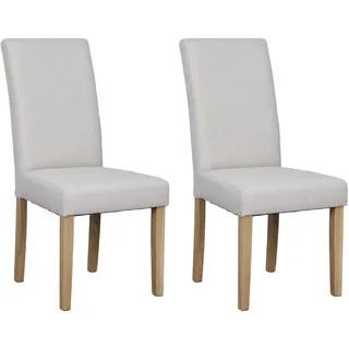 byLIVING Esszimmerstuhl 2er Set Elias/Webstoff Taupe/Gestell Massivholz schwarz/B 47, H 99,5, T 60 cm