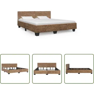 The Living Store Bettrahmen Natürliches Rattan 180x200 cm - Braun