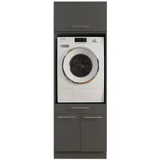 laundreezy LDSK1 Waschmaschinenschrank 67,5 x 200 x 67,5 cm Grau Metall