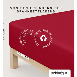 schlafgut Spannbettlaken Jersey 90 x 190 - 100 x 220 cm Rot