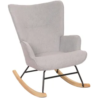Mendler Schaukelstuhl HWC-N14 Stoff/Textil 69 x 92 x 0 cm Grau