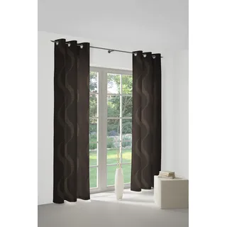 Vorhang WIRTH "Lupara" Gr. 3, braun, B:132cm H:220cm, Jacquard, Obermaterial: 75% Polyester, 25% Baumwolle, Gardinen, Vorhang