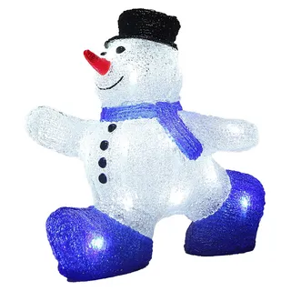DEUBA® Weihnachtsdeko LED Acryl Figur Schneemann Außen Innen 27cm Weihnachten IP44 beleuchtet Deko Weihnachtsfiguren Weihnachtsbeleuchtung Kaltweiß - Violett