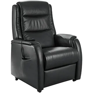 Valdera Fernsehsessel , Schwarz , Leder , Echtleder , 72x109x82 cm , Made in Eu , Lederauswahl, Stoffauswahl, Relaxfunktion, Netzbetrieb, Aufstehhilfe , Wohnzimmer, Sessel, Fernsehsessel