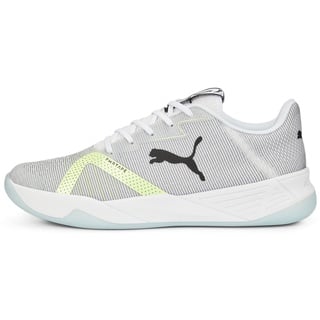 Puma Accelerate Turbo II Handballschuhe Hallenturnschuh, White-Black-Fizzy Light-Nitro Blue, 42.5 EU